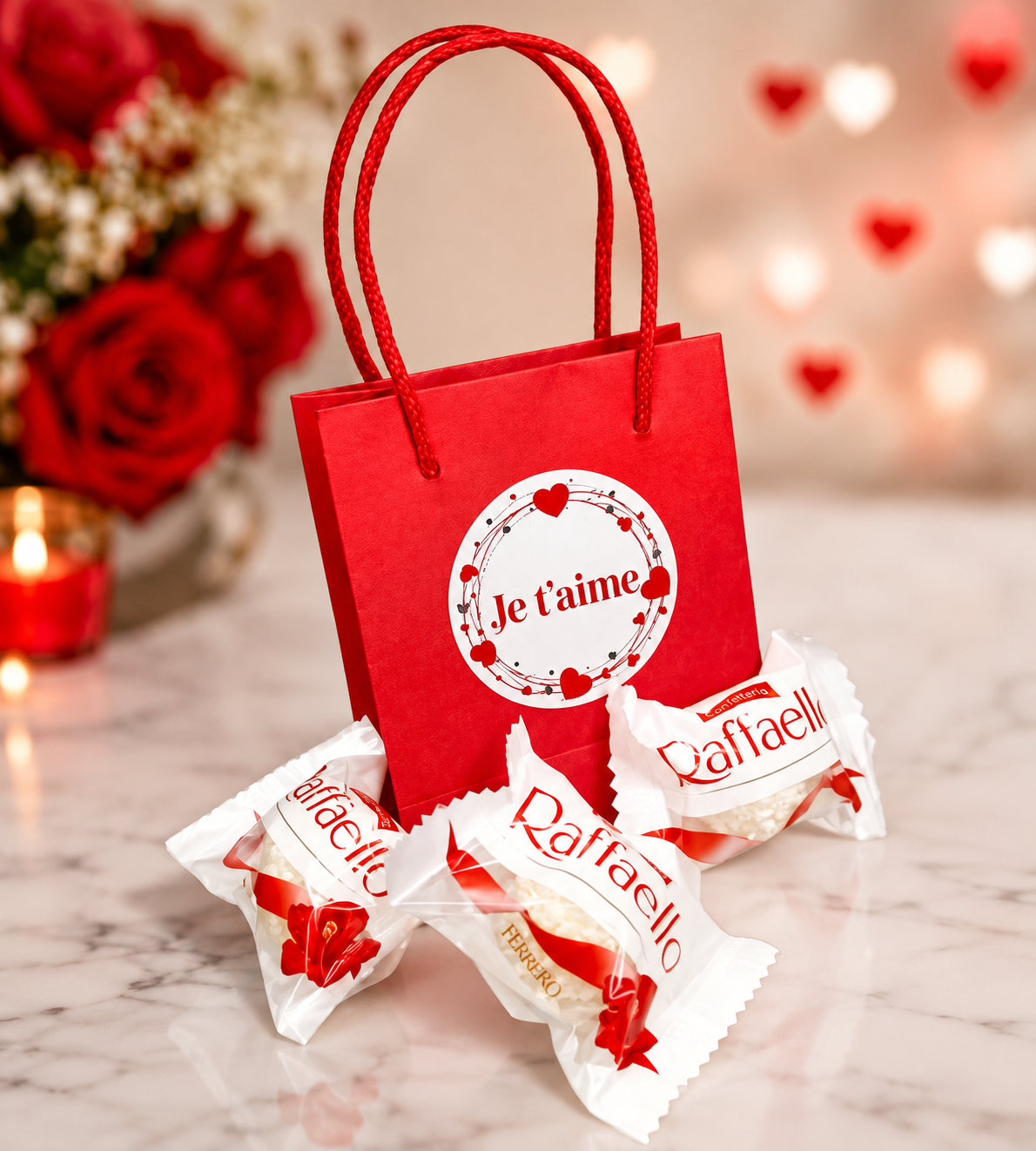 Petit Sac d’Amour avec Douceurs Raffaello