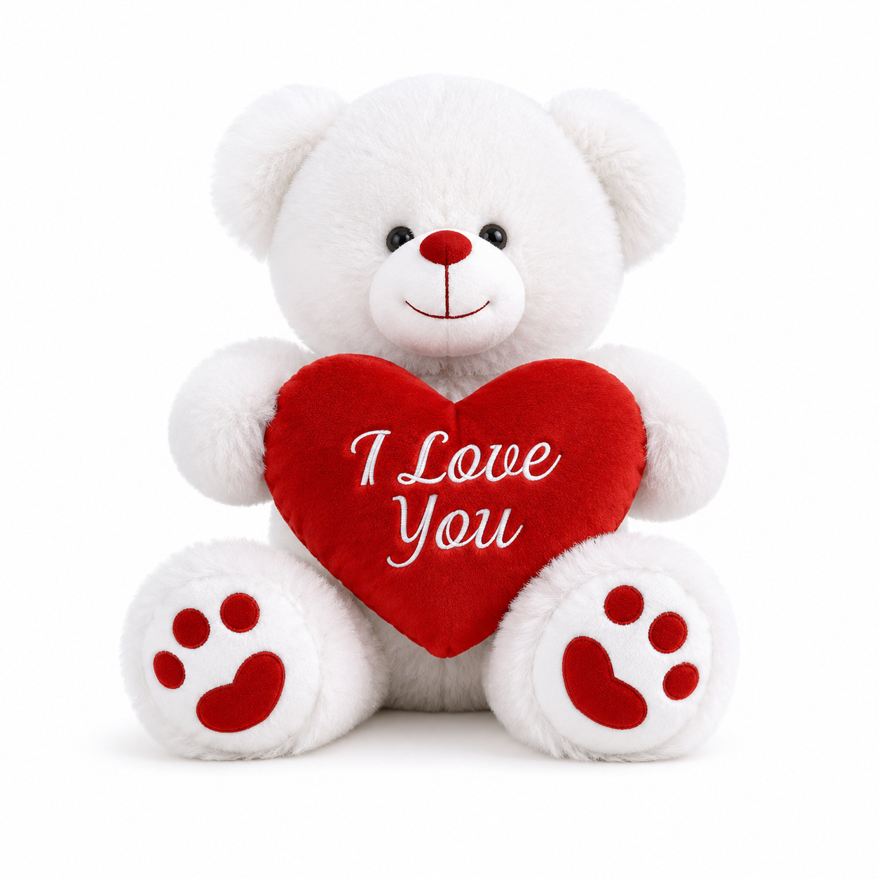 Ours en peluche « I Love You » avec cœur rouge